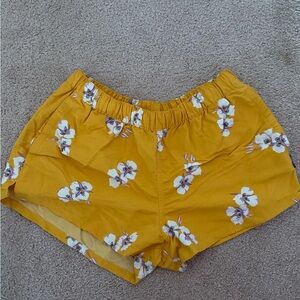 Patagonia Yellow Floral High Waist Shorts